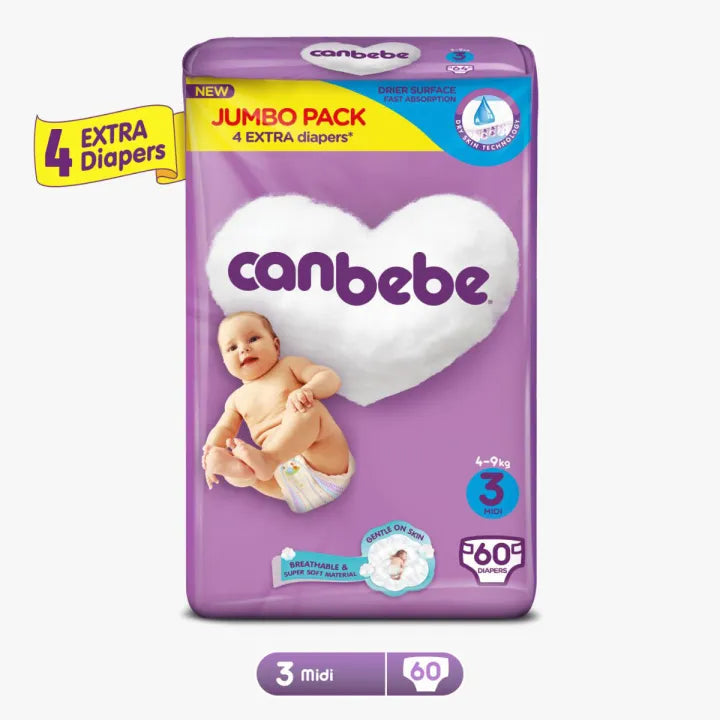 Canbebe Jumbo Midi Size 3 Diapers (60Pcs)
